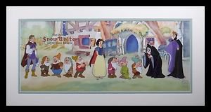 Cast Snow White Seven Dwarfs Sericel Frame Custom Background Disney Certificate