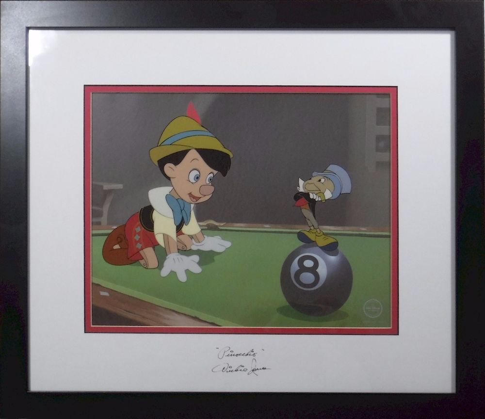 Disney Sericel Cel Dickie Jones 1940 Hand Signed ORIGNAL voice "Pinocchio"