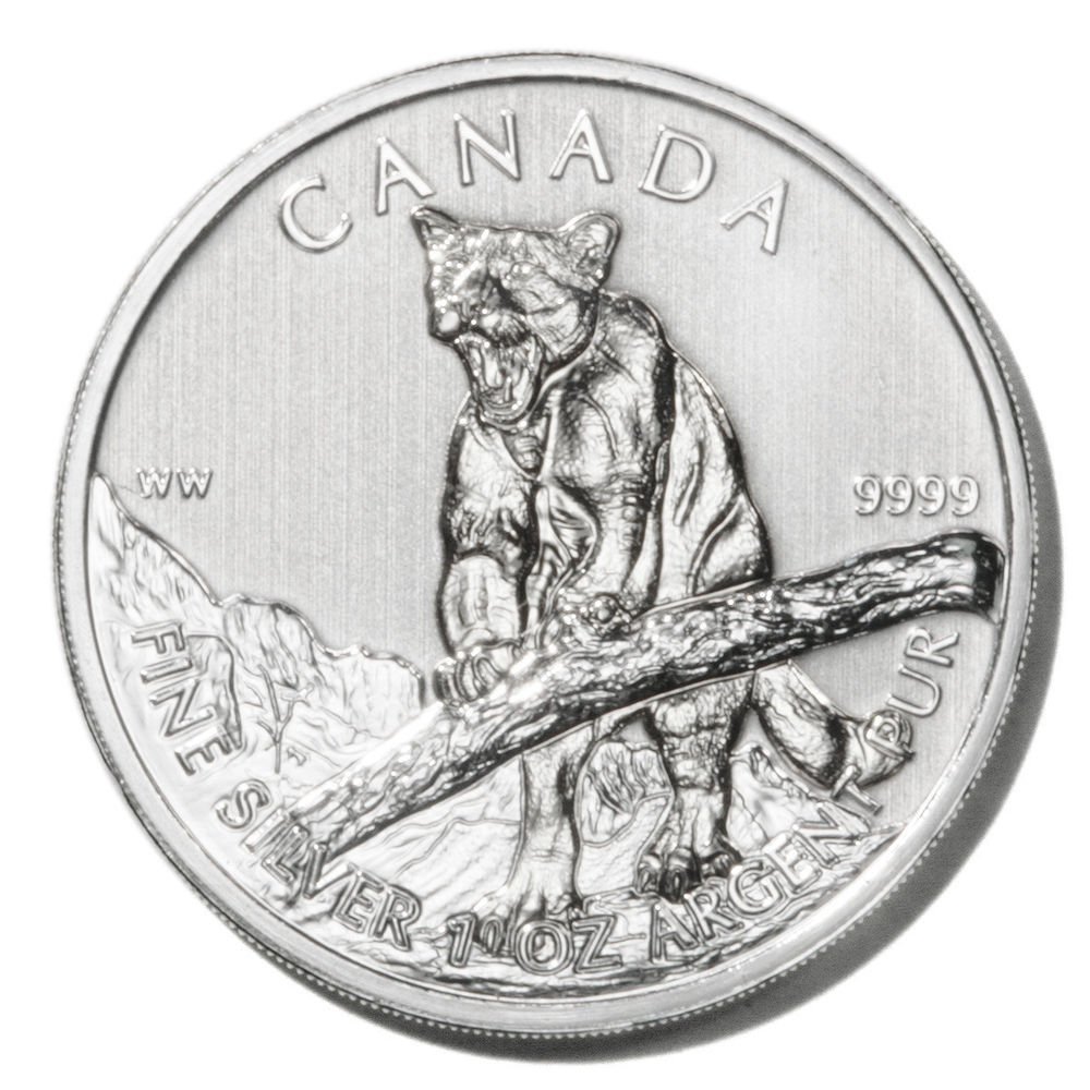 Canada Cougar Silver $5 Coin 2012 1oz .9999 fine UNC Ltd Ed.