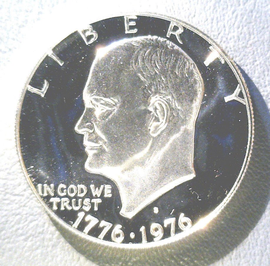 1976 S Silver Proof Ike Dollar TYPE 1 Nice Cameo from special proof set