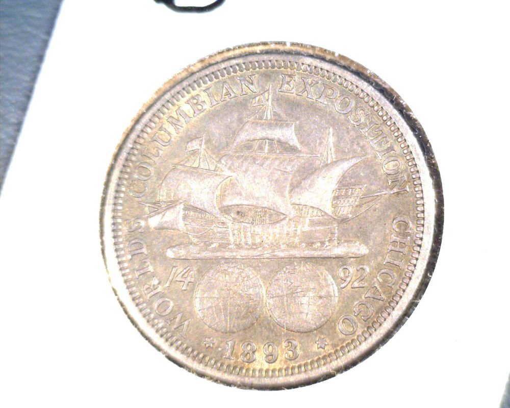 Columbian Exposition Silver Commemorative Half Dollar 1893 Free US Shipping !