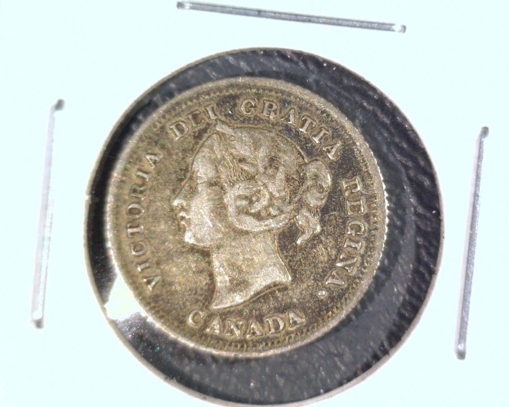 1880 H Canada 5 cents silver coin KM#2 .0346 ASW Free US Shipping !