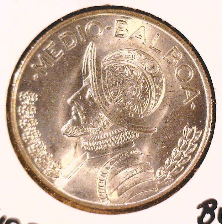 1962 Panama 1/2 Balboa Silver Coin BU KM#12.2 .3617 ASW