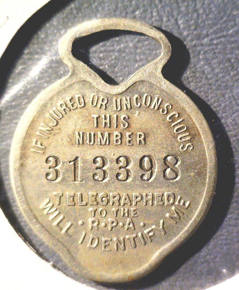 Ridgely Protective Association Insurance IdentityTag Worchester, MA Numbered