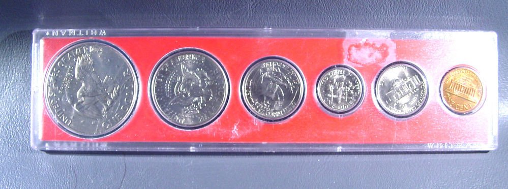 1978 US Coins Collector's Year Set 6 coins including Ike and Kennedy in Whitman