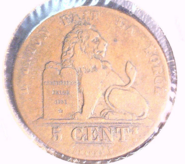 1842 Belgium 5 centimes coin KM#5.1