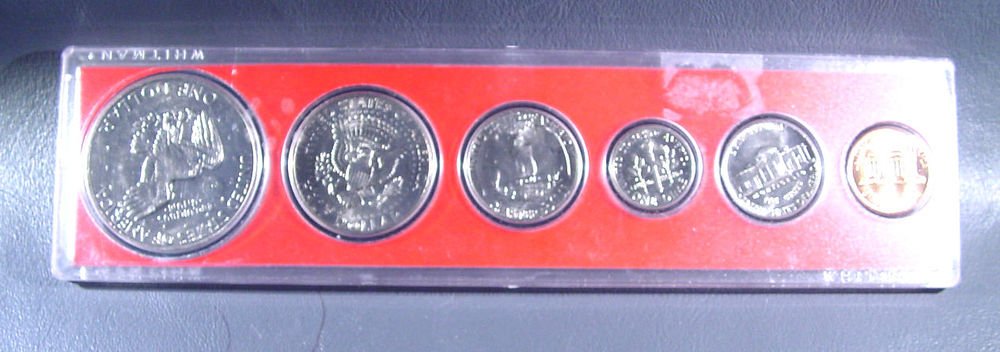 1973 US Coins Collector's Year Set 6 coins including Ike & Kennedy Whitman