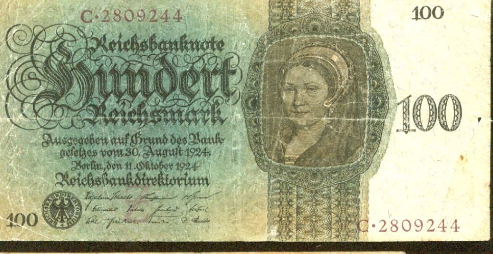 1924 Germany 100 Mark Note Pick #178 Weimar Republic