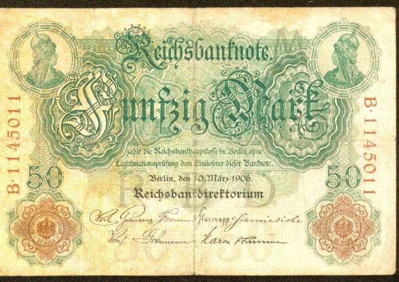 1906 Germany 50 Mark Note Pick #26 German Empire