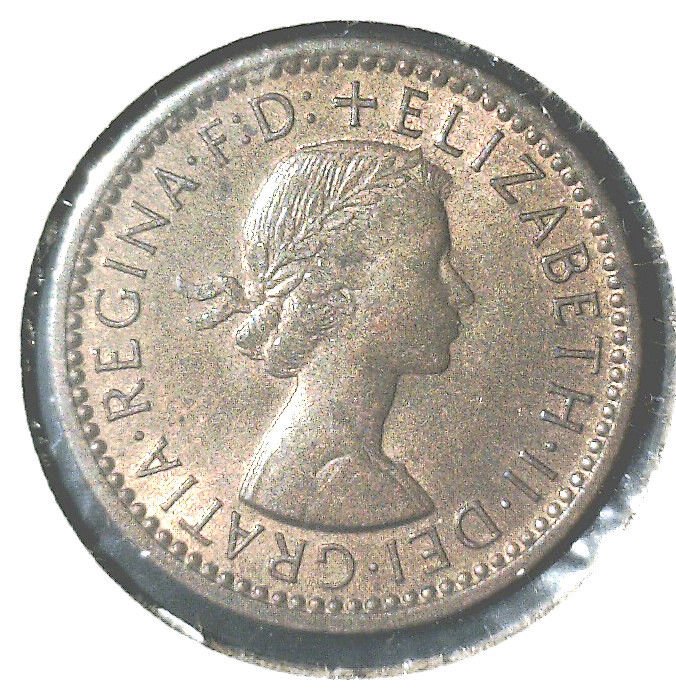1954 Great Britain Farthing Coin KM#843 UNCIRCULATED ! Elizabeth and Wren Bird