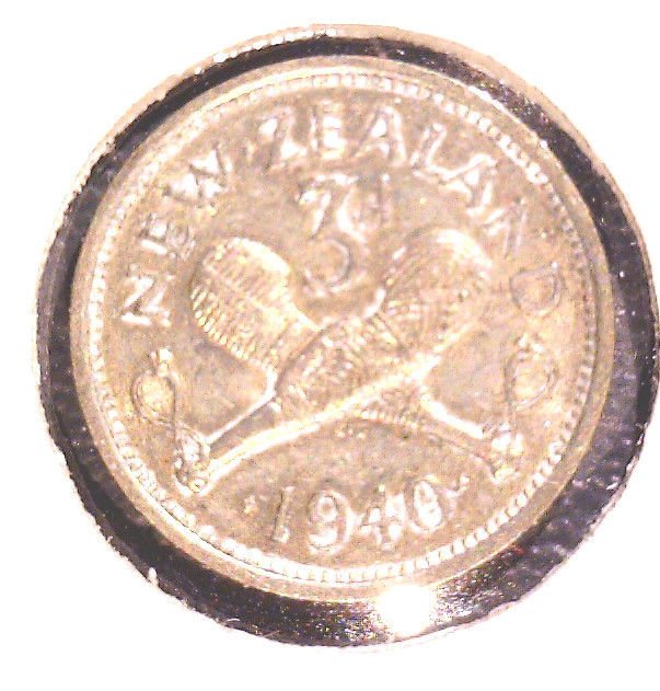 1940 New Zealand Silver 3 Pence Coin UNC KM#7 .0227 ASW Thrupence
