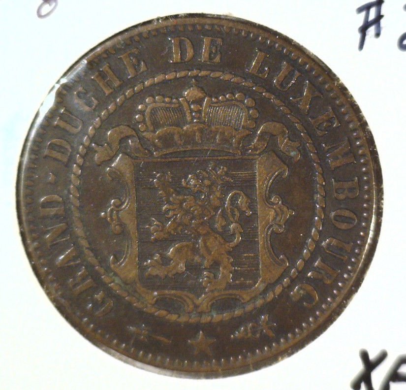 1870 Luxembourg 10 centimes coin KM#23.1 Extremely Fine Condition #2