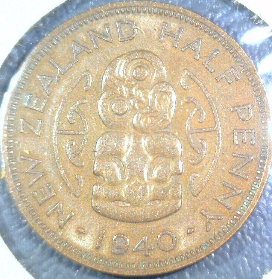 1940 New Zealand Half Penny KM# 12 Uncirculated
