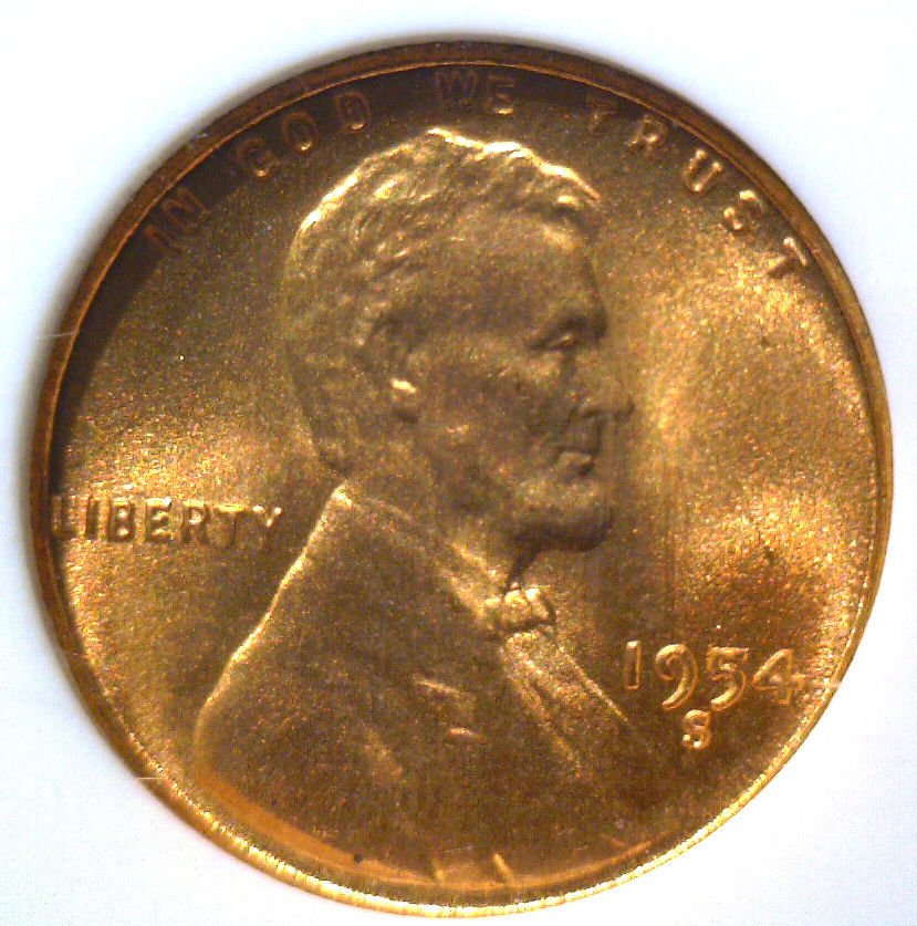 1954 S Lincoln Wheat Cent NGC MS66 RD