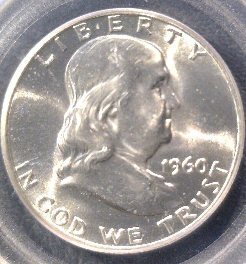 1960 Franklin Silver Half Dollar PCGS MS64FBL