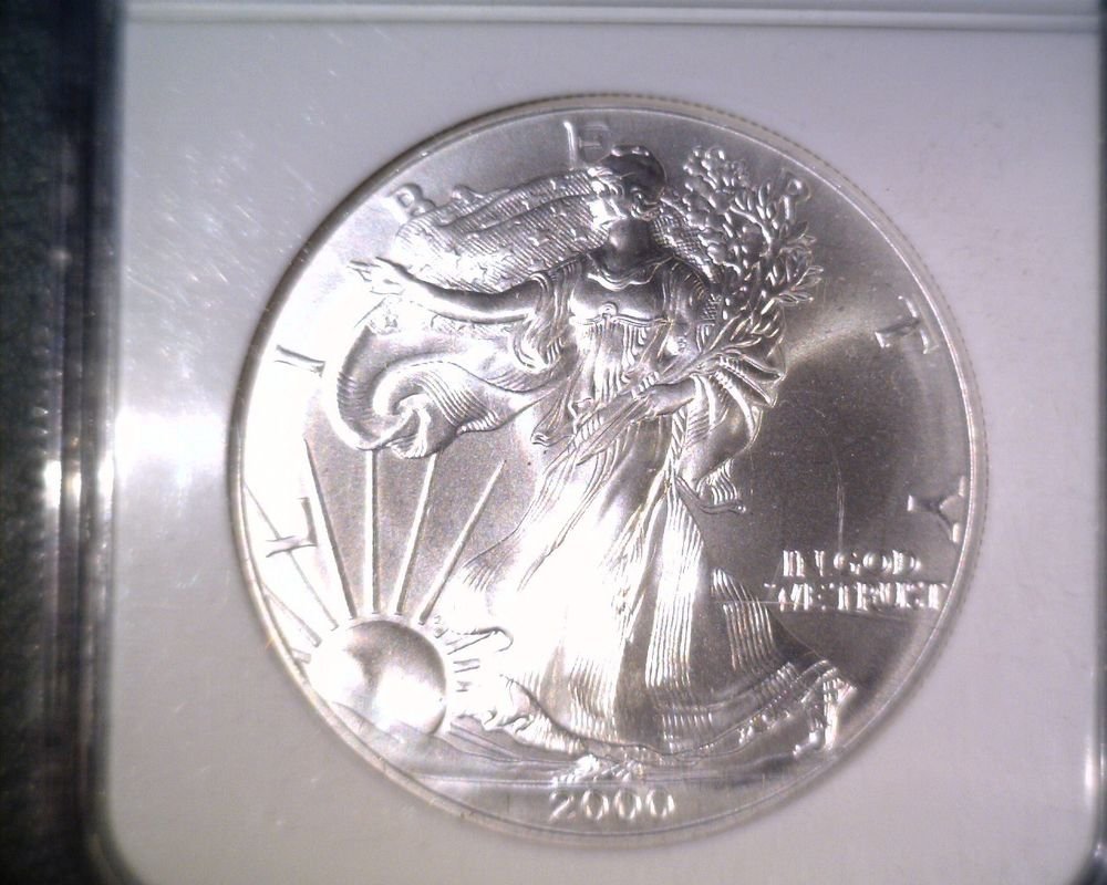 NGC MS69 US 2000 American Silver Eagle Bullion/Dollar #E