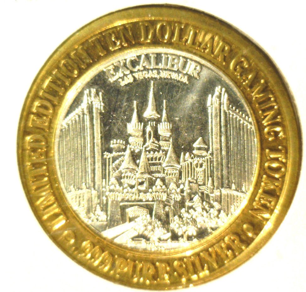 Excalibur Casino Silver $10 Gaming Token .999 fine Las Vegas Limited Edition