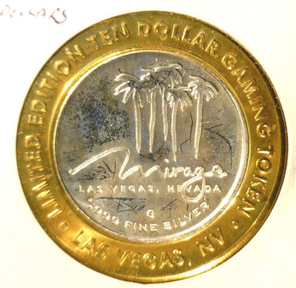 Mirage Casino Silver $10 Gaming Token .999 fine Las Vegas Danny Gans