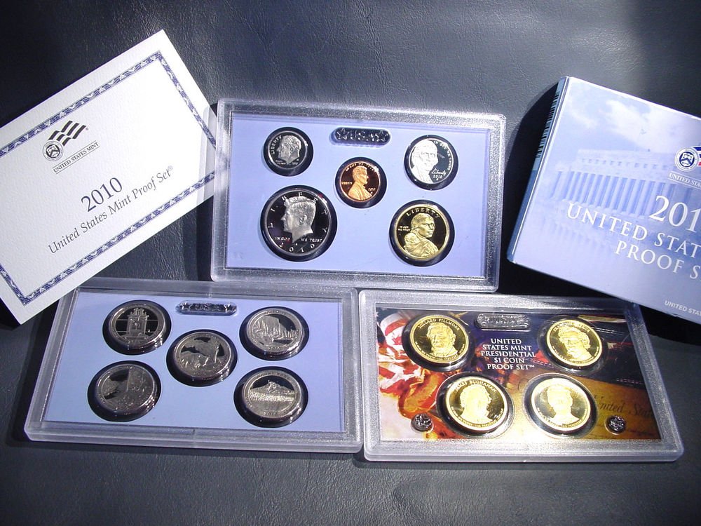 2010 Proof Set 14 coins State Quarters Presidential $s OGP COA Wholesale