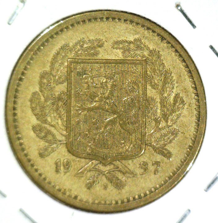 1937 S Finland 20 Markka Coin KM#32 Extremely Fine XF Condition