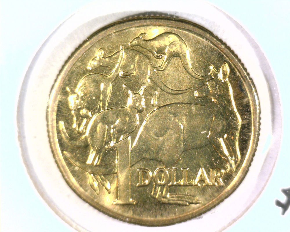 1984 Australia Dollar Coin KM#77 5 Kangaroos
