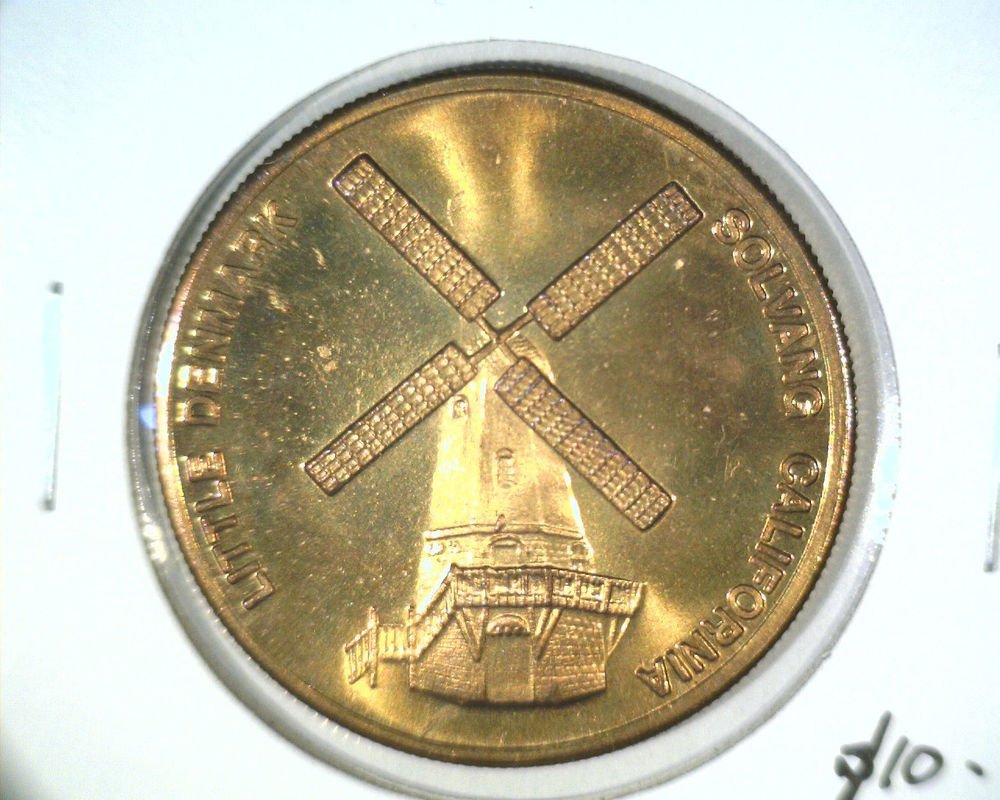 Solvang CA Santa Ines Mission founded 1804 Little Denmark Windmill No Date Toned