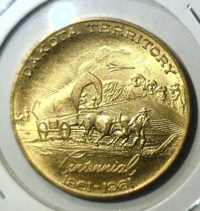 Dakota Territory Centennial 1861-1961 Good for 50 cents in trade Sioux Falls, SD