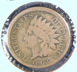 1863 Indian Head Cent Good Condition Copper Nickel