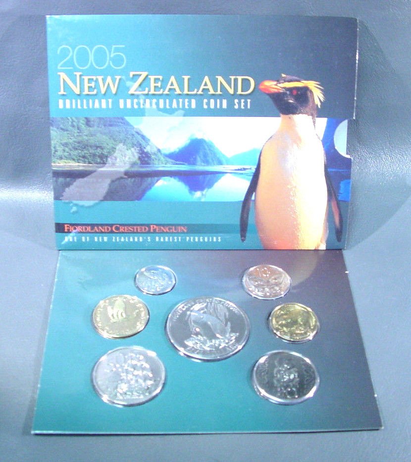 2005 New Zealand BU Coin Collection 7 coins in Original Packaging COA Wholesale