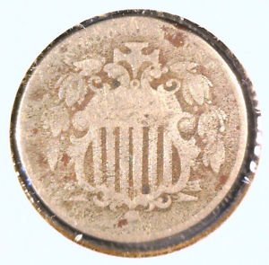 1866 Shield Nickel - Rays - Fair Condition CORROSION