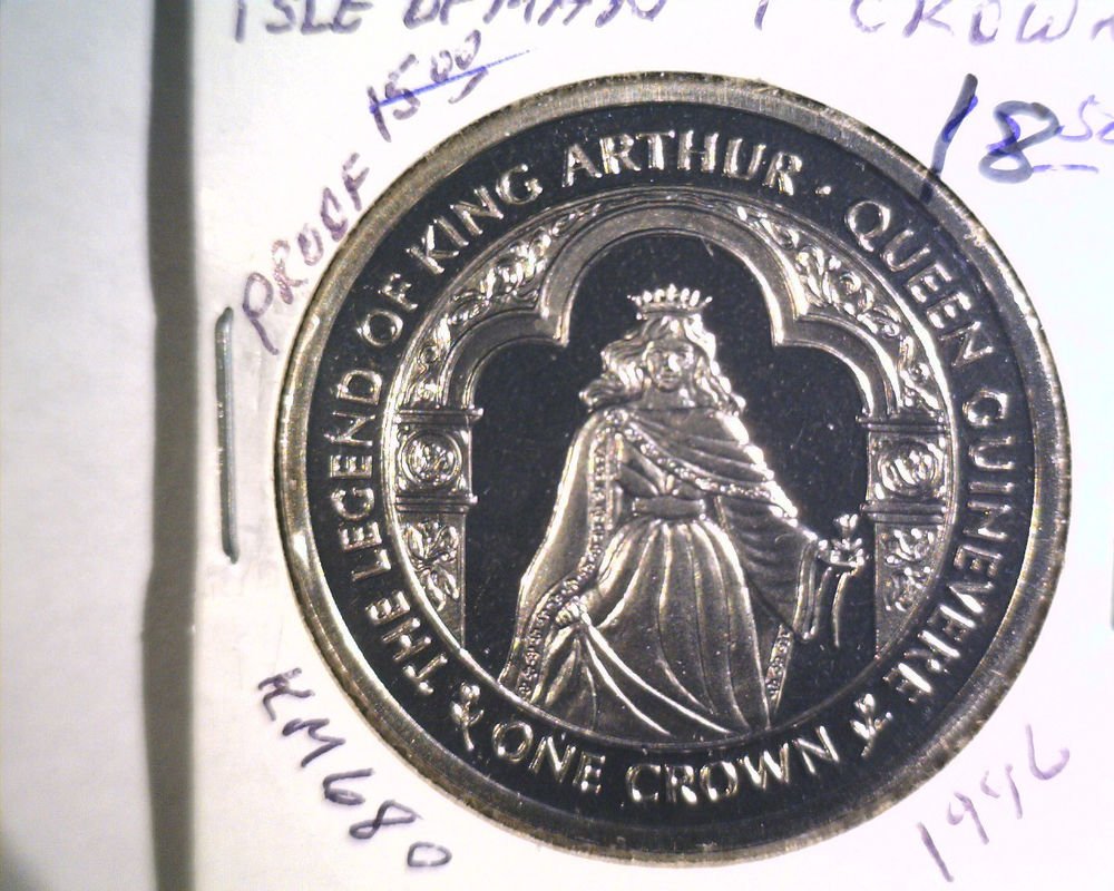 1996 Isle of Man BU Crown Coin Brilliant Uncirculated KM#680 Arthur Guinevere