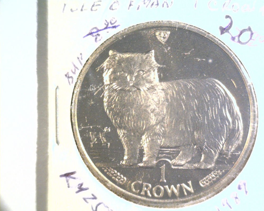 1989 Isle of Man BU Crown Coin Brilliant Uncirculated KM#250 Cat