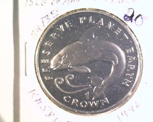 1996 Isle of Man BU Crown Coin Brilliant Uncirculated KM#585 Orca Killer Whale