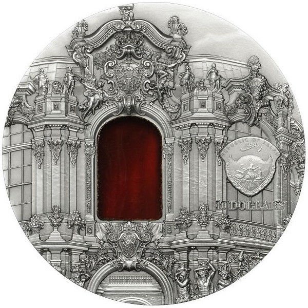2014 Palau Tiffany Dresden Antique Finish Silver $10 Coin 2 oz of 999 silver #2