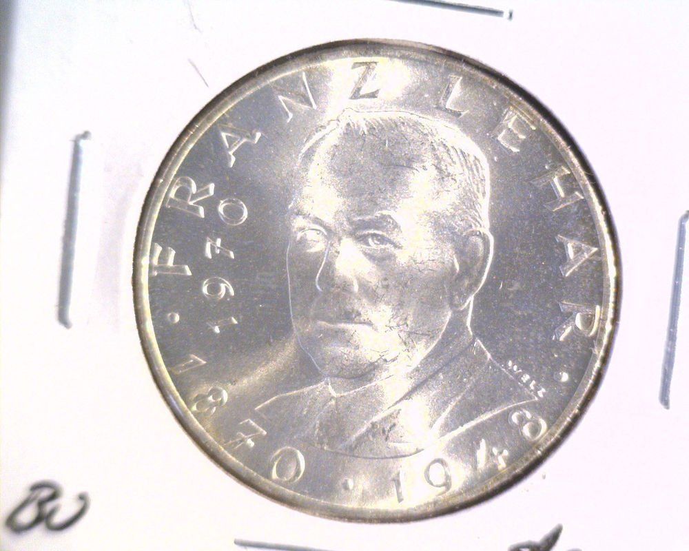 Austria 1970 Silver BU 25 Schilling Coin .3344 ASW KM#2907 Composer Lehar