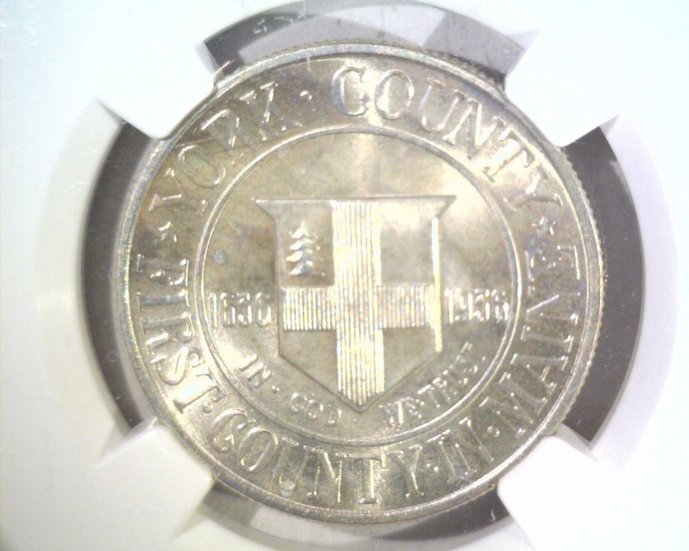 1936 York Silver Commemorative Half Dollar NGC MS67 First County in Maine