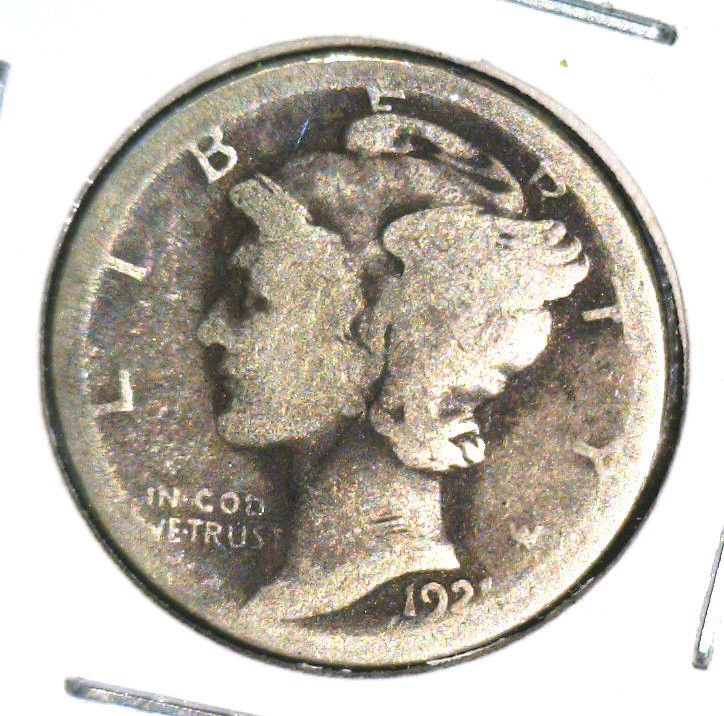 1921 Mercury Dime Winged Liberty About Good Condition KEY DATE