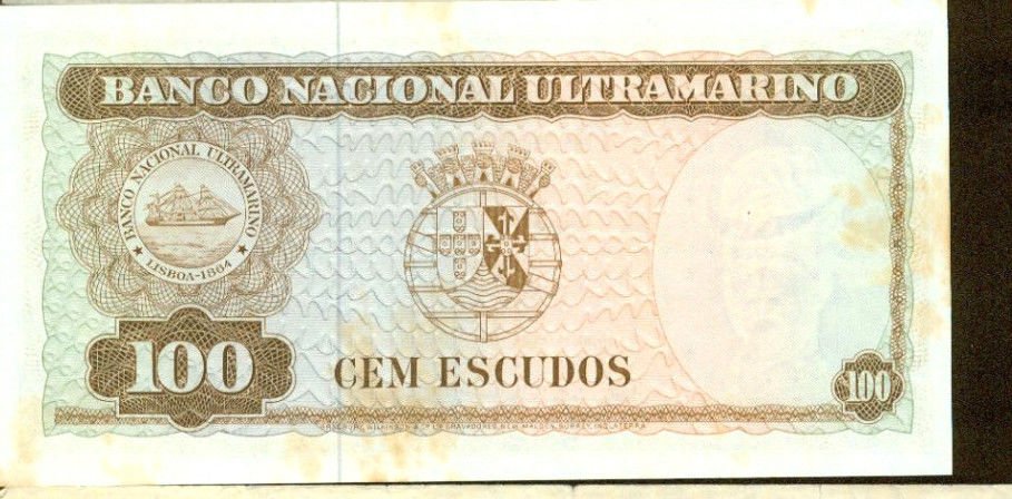 1963 Timor 100 Escudos Bank Note Pick#28 Below Wholesale !