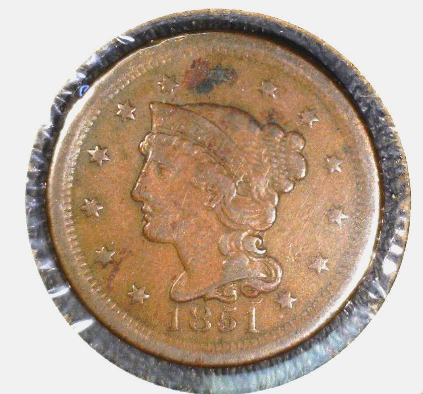 1851 Braided Hair Large Cent