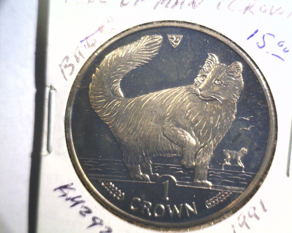 1991 Isle of Man BU Crown Coin Brilliant Uncirculated KM#292 Cat