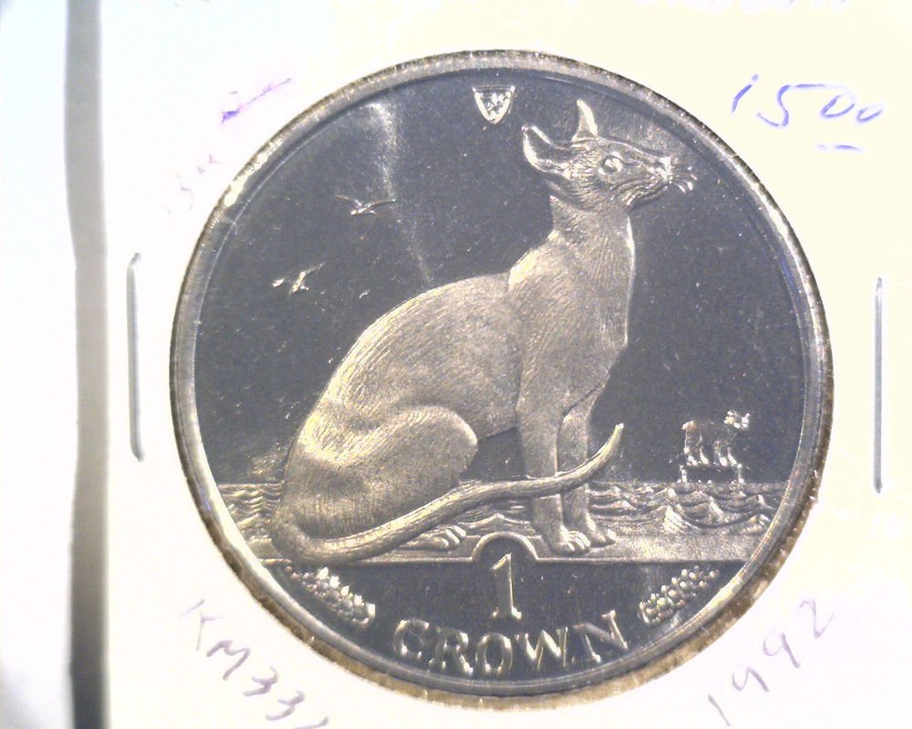 1992 Isle of Man BU Crown Coin Brilliant Uncirculated KM#332 Cat