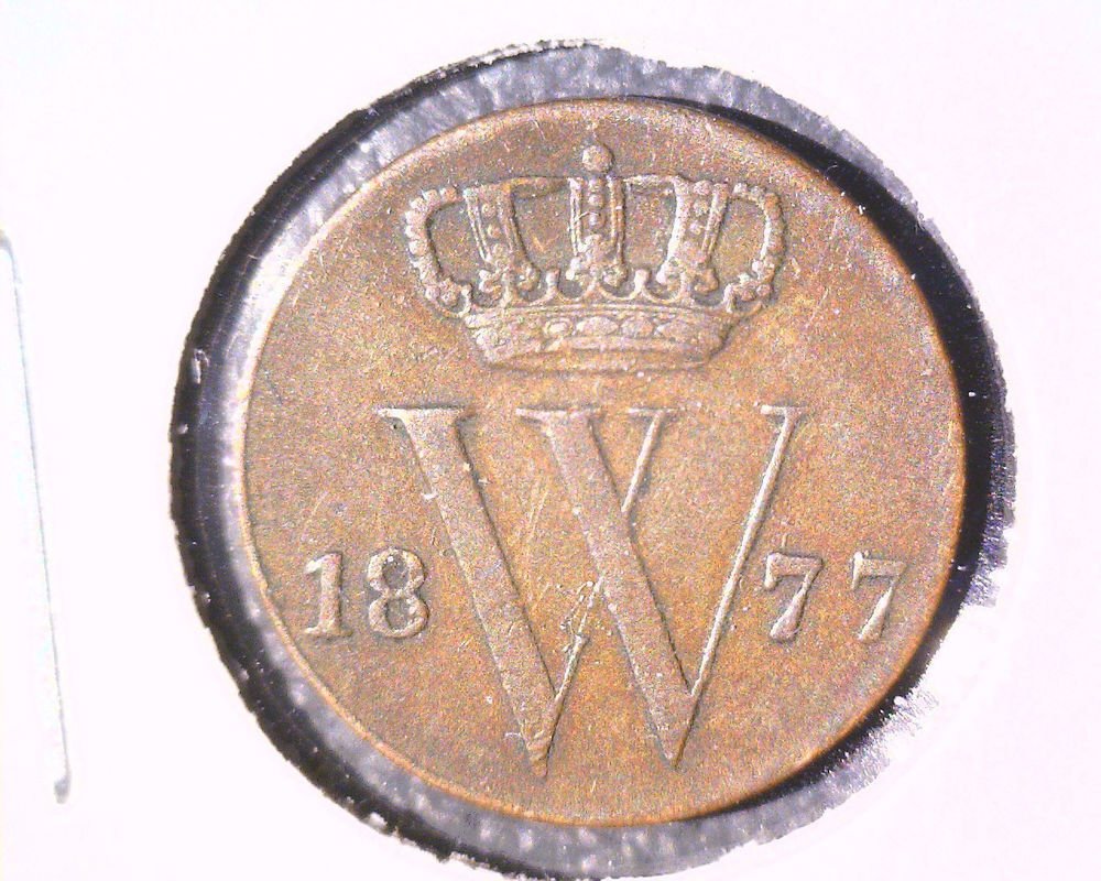 1877 Netherlands 1/2 Cent Coin KM#90 Dutch Holland