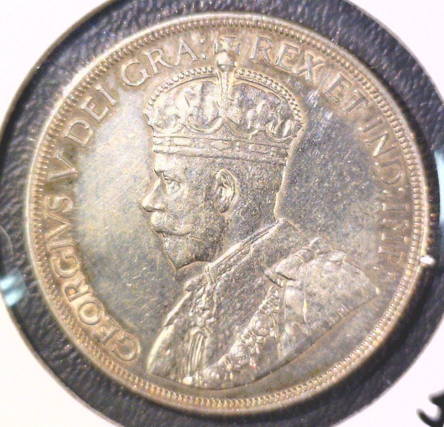 1936 Canada Silver Dollar KM#31 .600 ASW Geo V Canoe Voyageurs