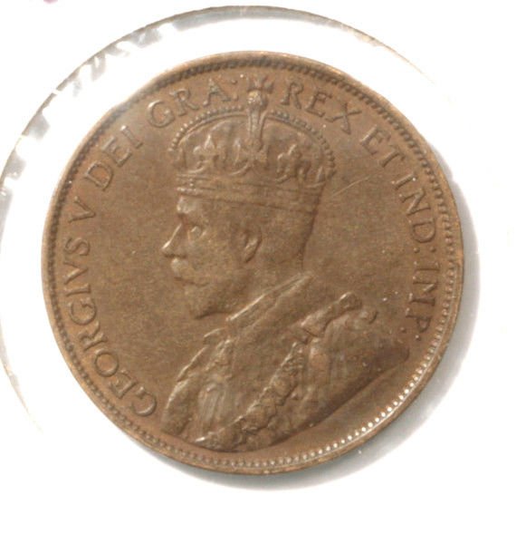 1913 Canada One Cent Coin KM#21 XF