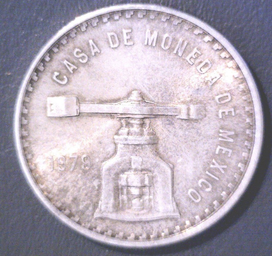 1979 Mexico 1 ounce of pure silver coin Onza de Plata Pura 33.62 grams total wt.