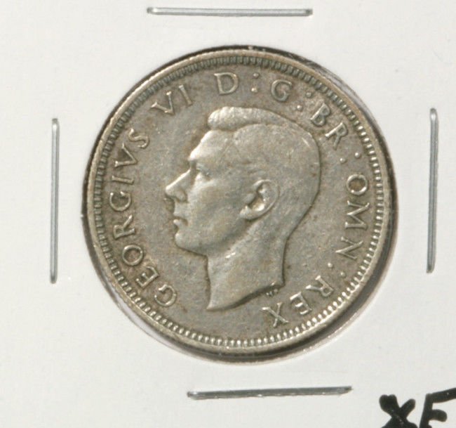 1940 Great Britain Silver Shilling Coin Extra Fine KM#854 .0909 ASW