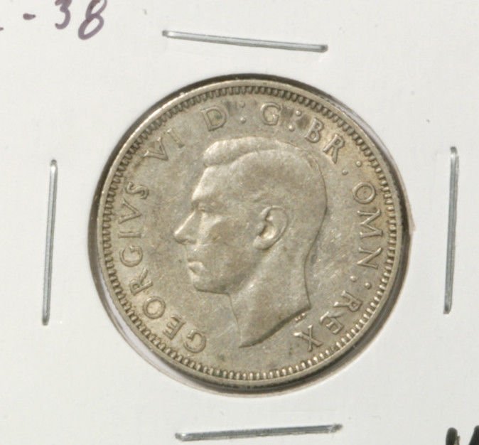1940 Great Britain Silver Shilling Coin Very Fine KM#854 .0909 ASW x