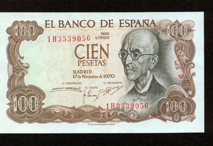 1970 Spain 100 Pesetas Bank Note Pick#152 Crisp Uncirculated Below WholeSale !