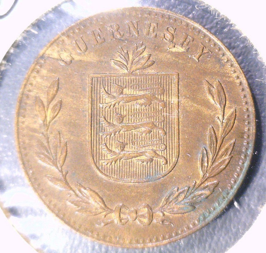 1920 Guernesey 8 Doubles Coin KM#14 Guernsey