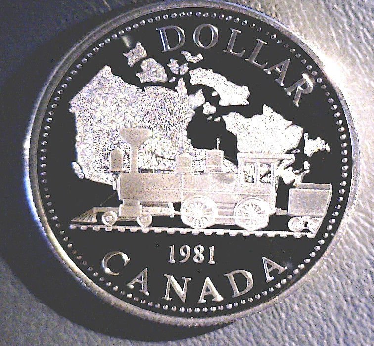 1981 Canada Silver Proof Dollar KM#130 .3750 ASW Railroad Train